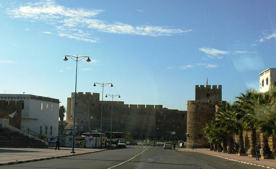 Safi town centre, approaching castle by the sea.
