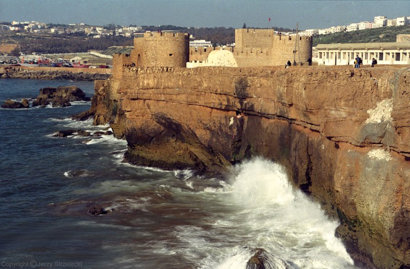 Atlantic sea walls built on the cliffs at Safi