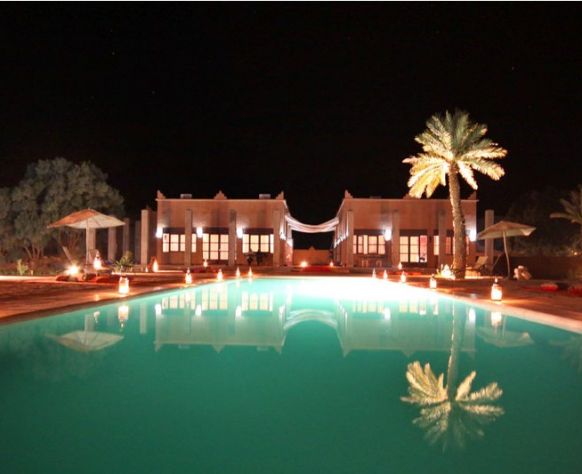 Bab Rimal Hotel - pool by night